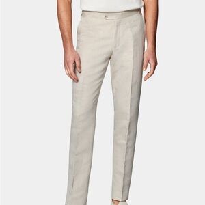 Suitsupply Slim Leg Straight Linen-Cotton Pant